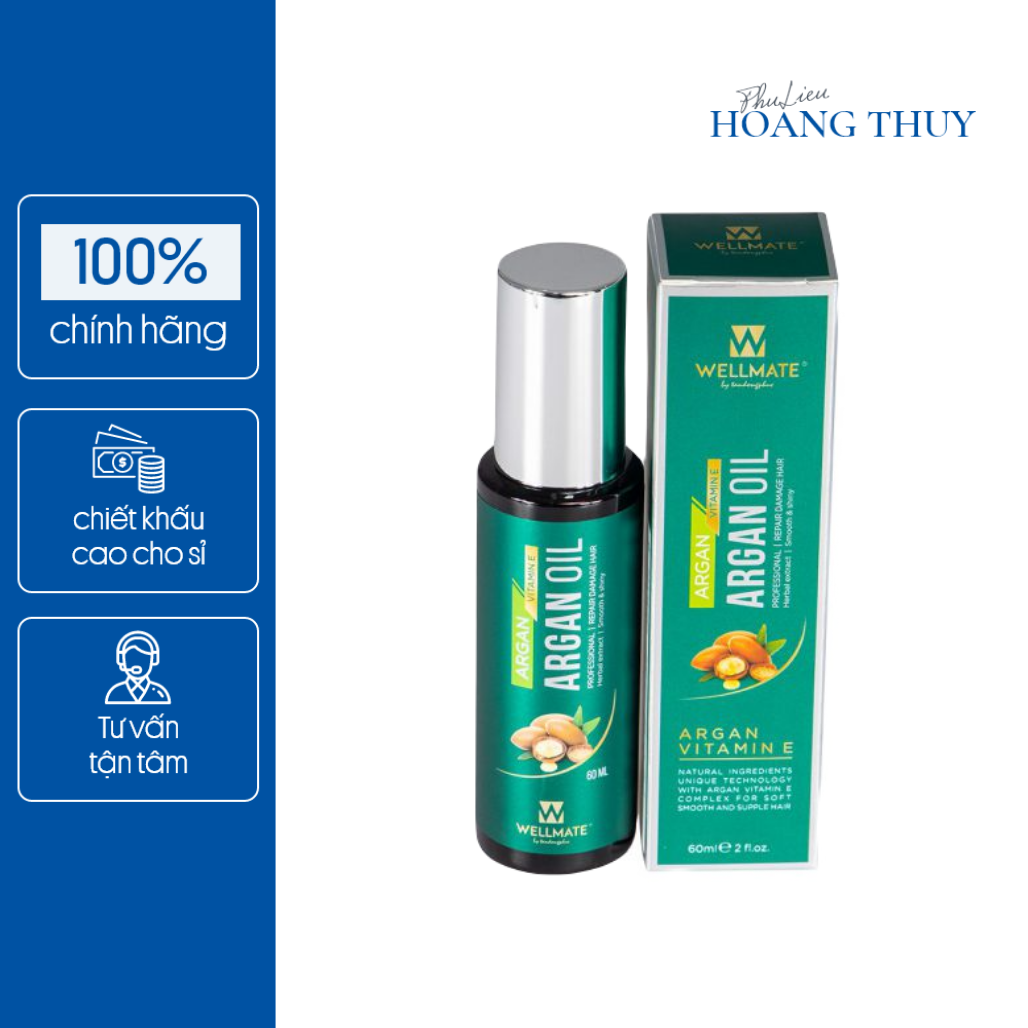 Tinh dầu phục hồi tóc hư tổn Wellmate Argan Oil