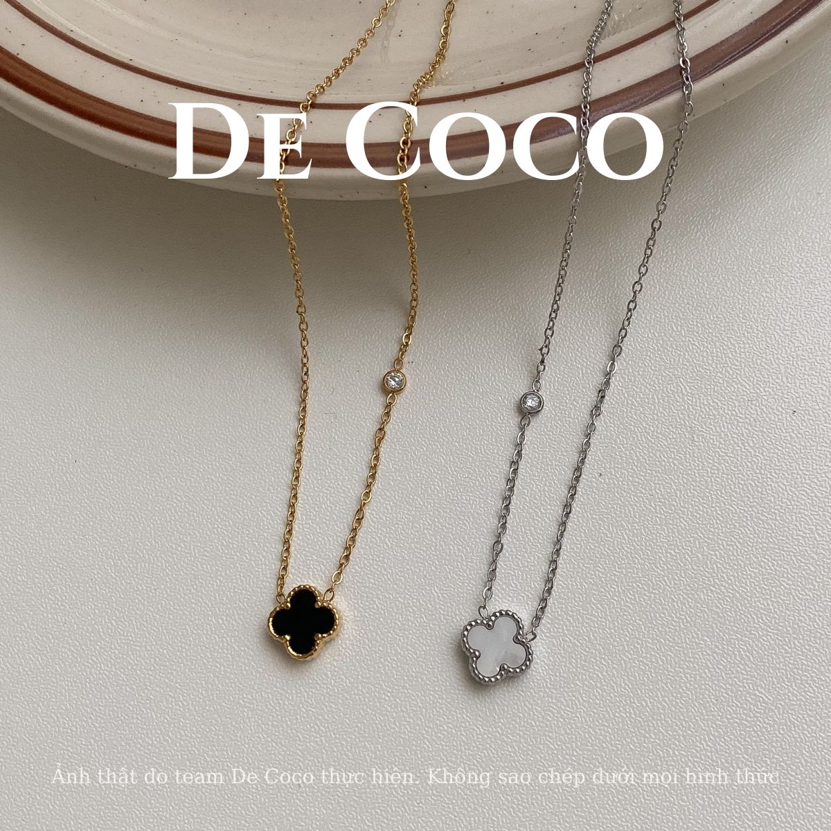 Vòng cổ dây chuyền nữ có 4 lá Lucky Clover De Coco