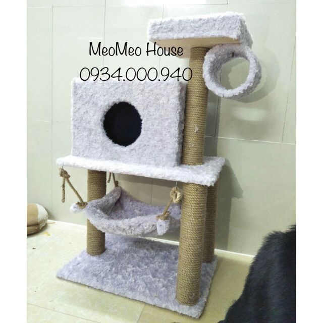 [FREESHIP NỘI THÀNH TPHCM] TRỤ CÀO MÓNG NHÀ CÂY CHO MÈO CÓ VÕNG NẰM MÃ A0100 (NHIỀU MÀU SẮC LỰA CHỌN)