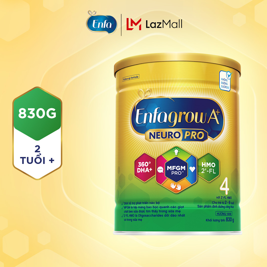 [Quà Tặng Từ Enfa] Enfagrow A+ Neuropro 4 Vị Thanh Mát 2FL HMO với dưỡng chất DHA & MFGM cho trẻ từ 2-6 tuổi-830g-3