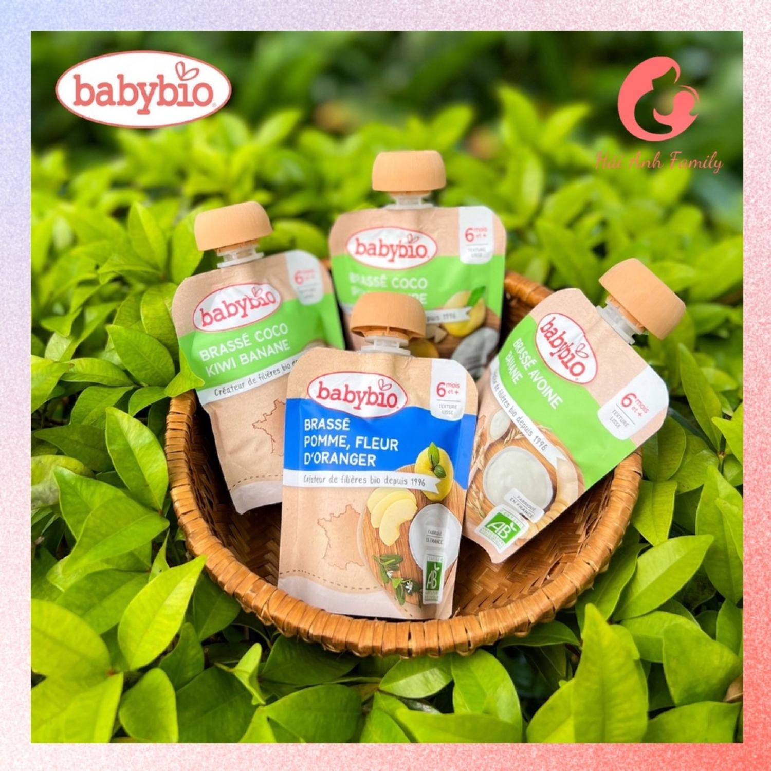 Sữa chua hữu cơ babybio pháp dạng túi 85g cho bé từ 6 tháng