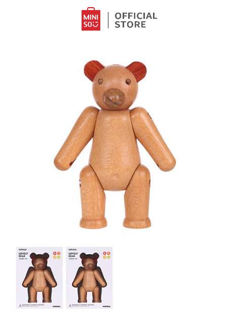 Đồ chơi bằng gỗ hình gấu Miniso TG2028 - Hàng chính hãng