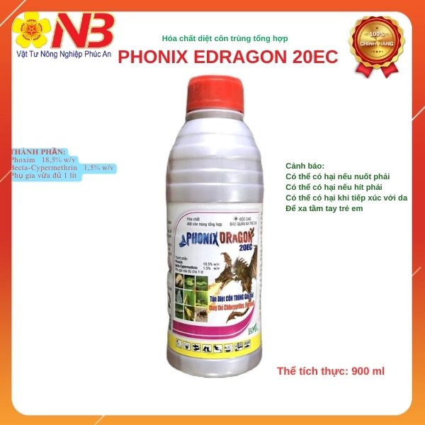 Phonik Dragon 20EC 900ml- phoxim + beta cypermethrin-  Trừ bọ trĩ, hút chích- Năm bưu