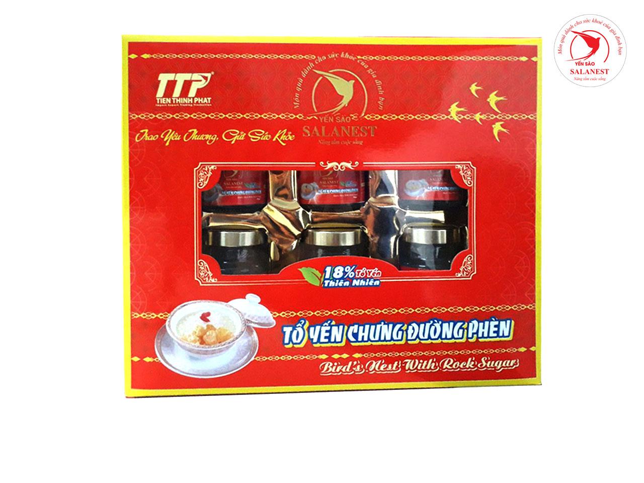 Combo 02 hộp nước yến sào salanest chưng đường phèn 18% yến thiên nhiên
