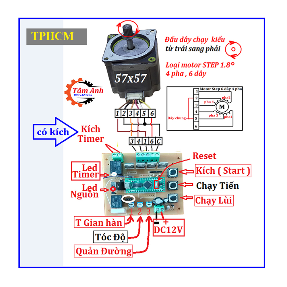 Mạch khiển motor bước có Driver