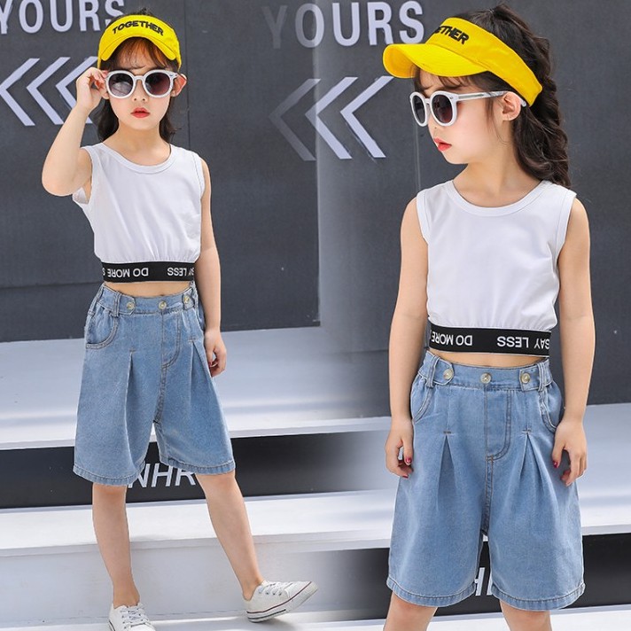 Quần Jean Ngố Ống Rộng Bé Gái 10-35kg ❤️ Váy Jean Bé Gái