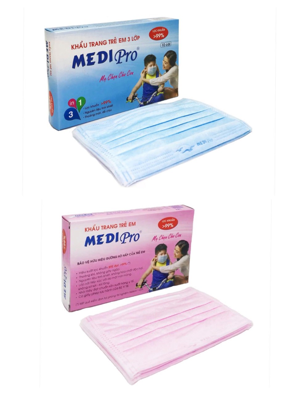 KHẨU TRANG Y TẾ TRẺ EM MEDIPRO HỘP 10 CÁI