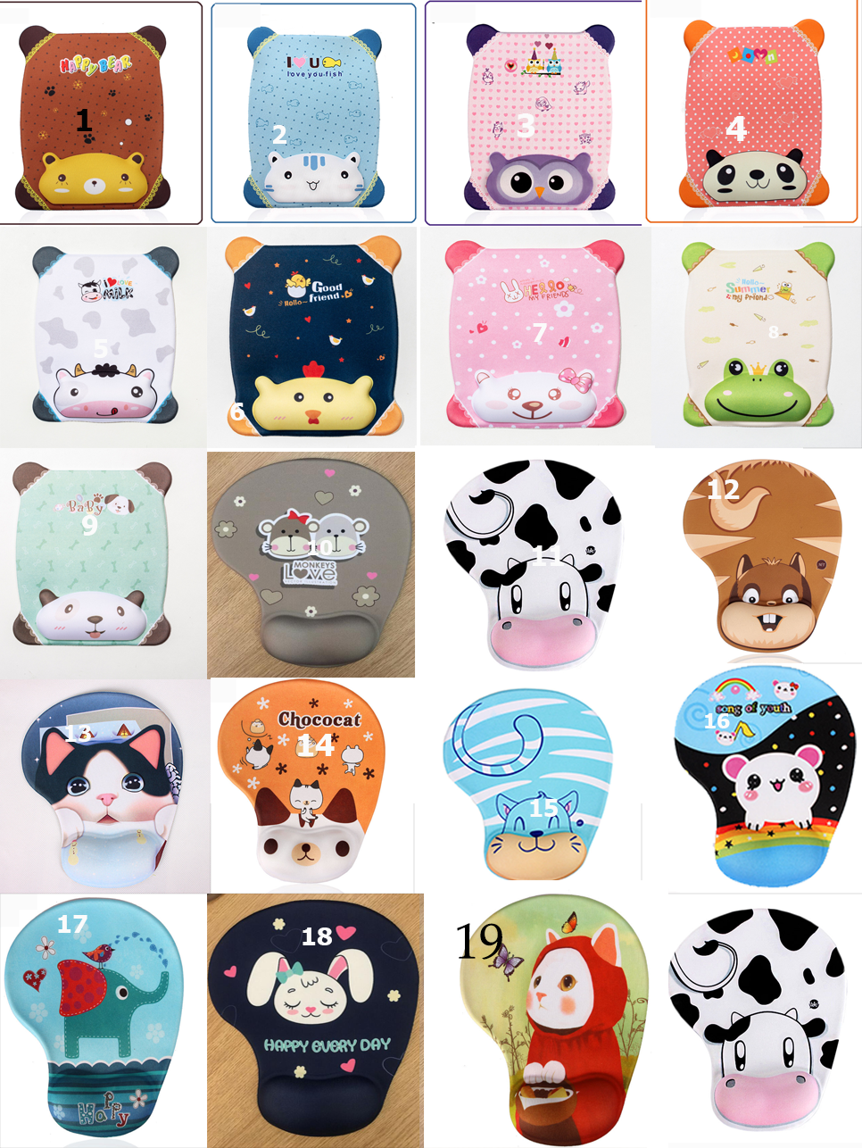 Lót chuột kê tay miếng lót chuột cổ tay chống trơn trượt họa tiết hoạt hình