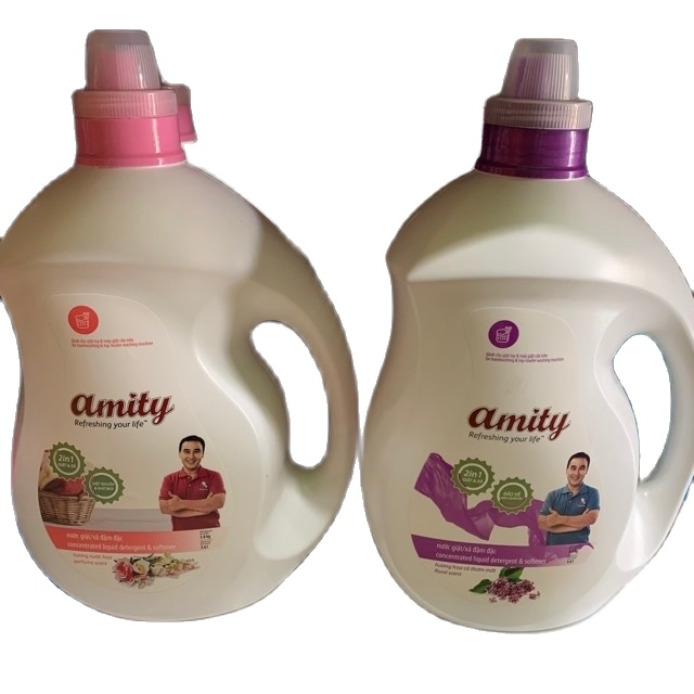 Nước giặt, xả đậm đặc amity 2 in1 ,bình 3,8 kg