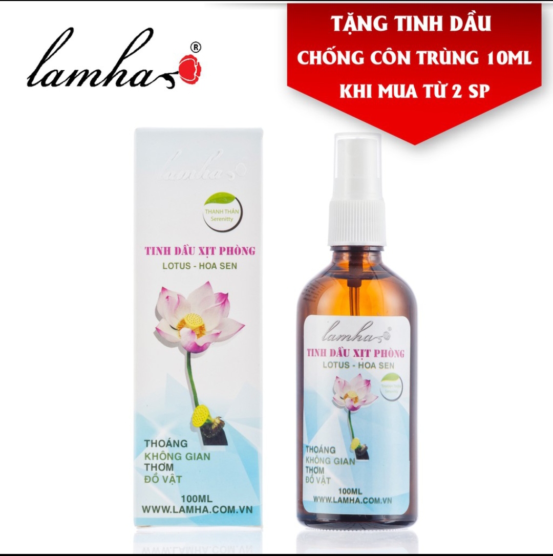 Xịt phòng tinh dầu hoa sen 100ml lam hà