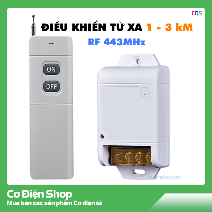 Công tắc điều khiển từ xa 1000m, 3000m 220v 1500w 30a - điều khiển từ xa rf 433mhz - cơ điện shop