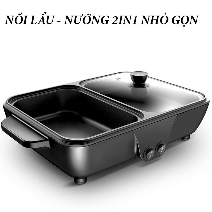 BẾP LẨU NƯỚNG ĐIỆN 2 NGĂN CAO CẤP-PHONG CÁCH HÀN