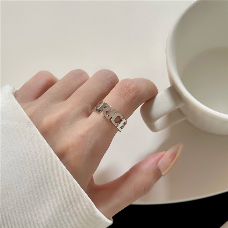 Nhẫn Bell Mew freesize bảng chữ cái ấn tượng, cá tính NHAN60