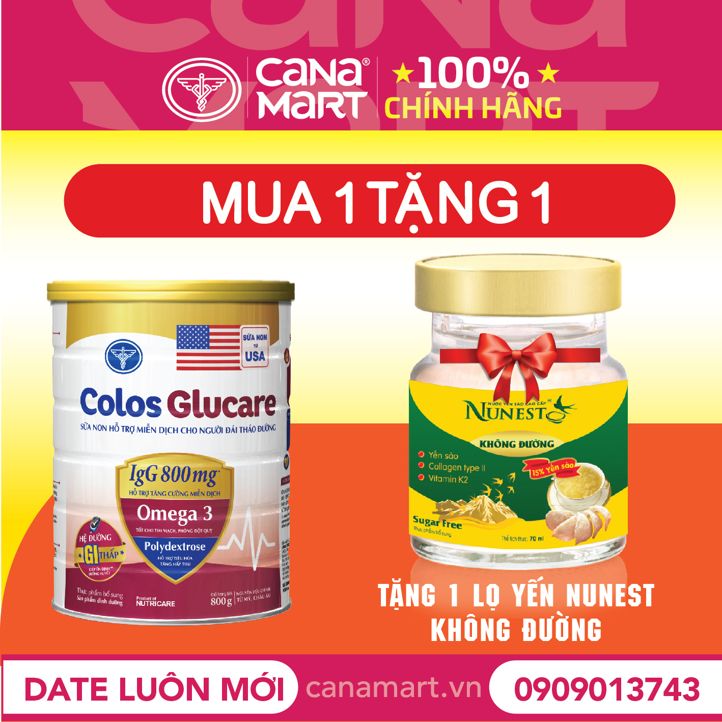 Sữa bột nutricare colos glucare cho người đái tháo đường