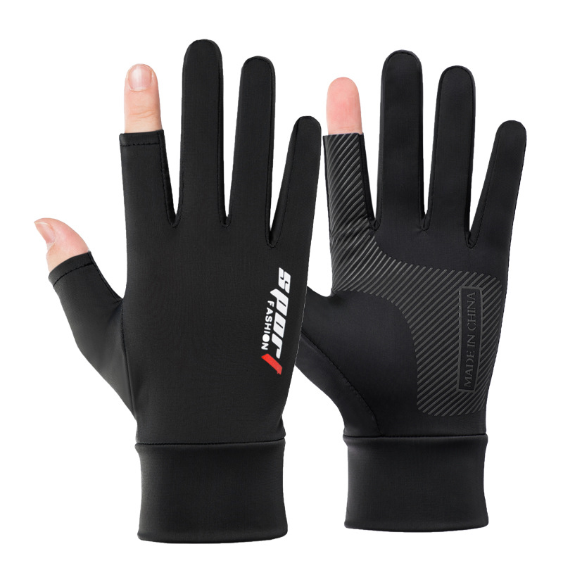 U0026 #039; Summer men fingerless mesh sun gloves outdoor five-finger mesh breathable quick gloves (driving, fishing, delivery, cycling) - 6