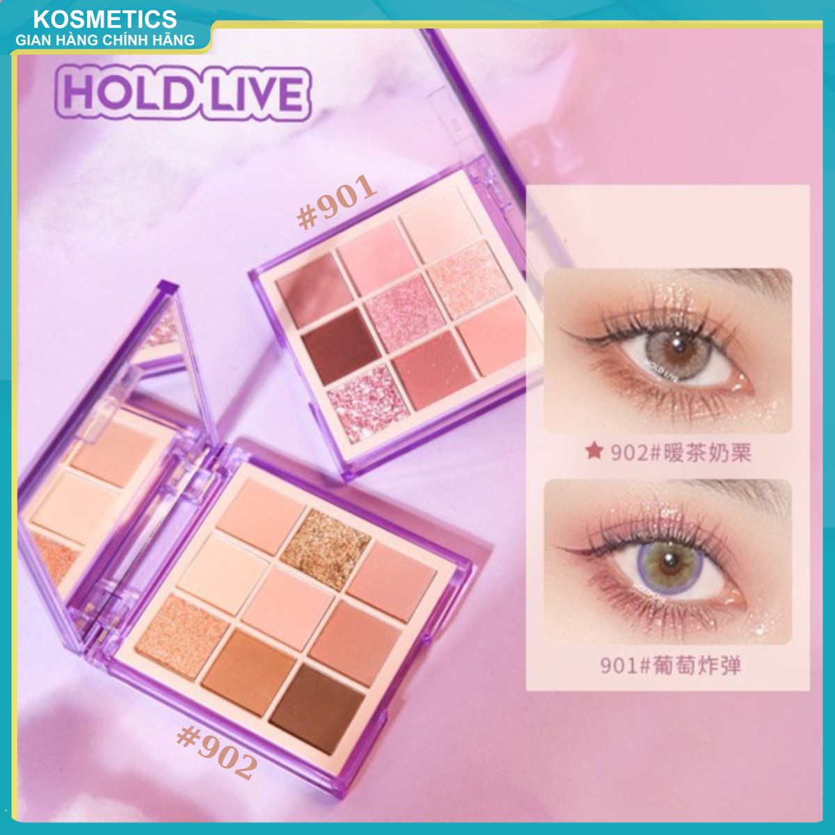 Bảng phấn mắt 9 ô màu hold live maddie bear hl469