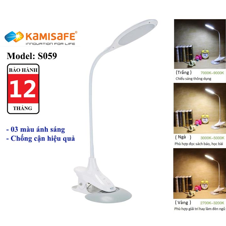 Đèn led học bài, chống cận hiệu quả Kamisafe S059 - Bảo hành 12 tháng