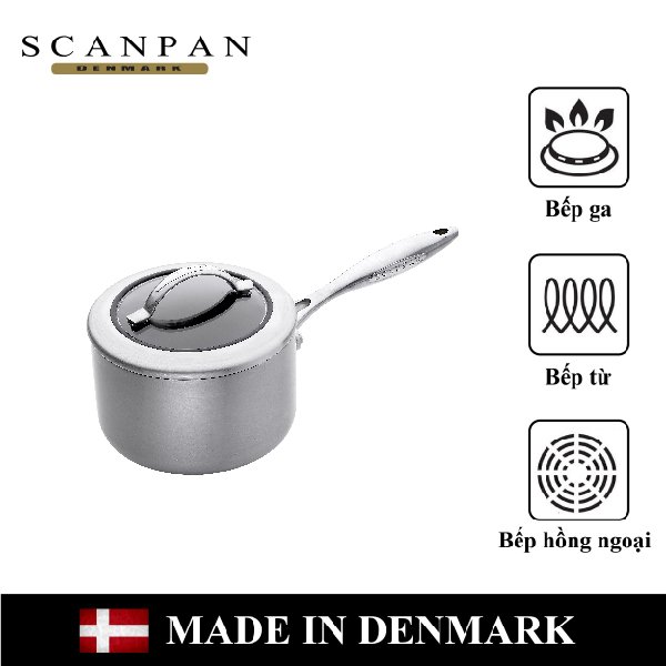 Nồi chống dính scanpan ctx dùng bếp từ 16/18cm - 1.8/2.5l, bảo hành 3 năm, sản xuất đan mạch - 65231600/65231800
