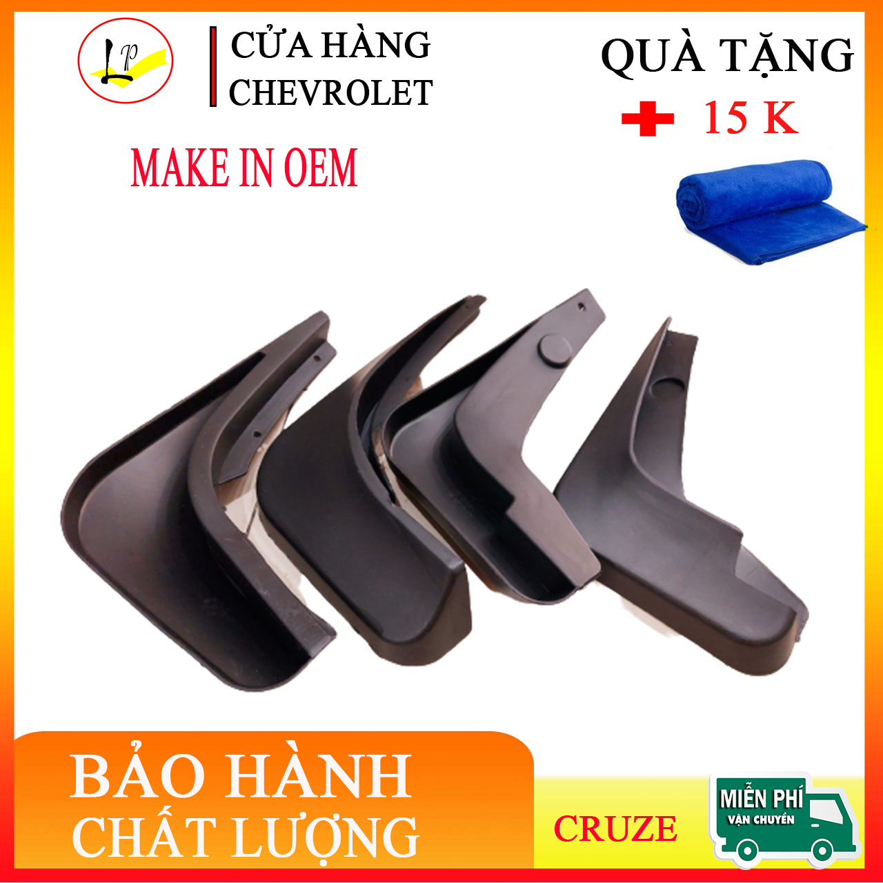 Bộ 04 cái chắn bùn 04 bánh xe chevrolet cruze hàng oem - đẹp - bền| Tặng 01 khăn lau ô tô 15k| chắn bùn bánh xe cruze, chắn bùn 04 bánh xe cruze,chắn bùn xe cruze,chắn bùn chevrolet cruze,cruze,phụ tùng cruze|lienphuong79