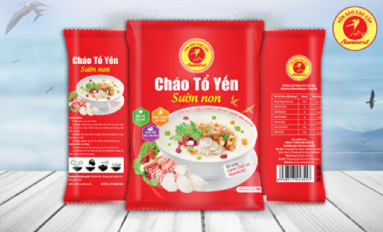 Cháo tổ yến sườn non Sunnest vị thịt bằm 50g/gói