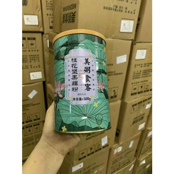 Hộp 500gram bột chè củ sen hạnh nhân dưỡng nhan meizhoushike