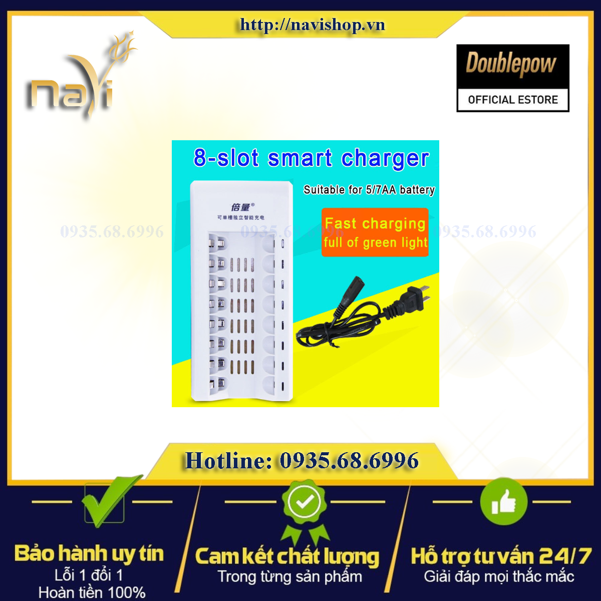 ĐỐC SẠC PIN 8 CỔNG DOUBLEPOW