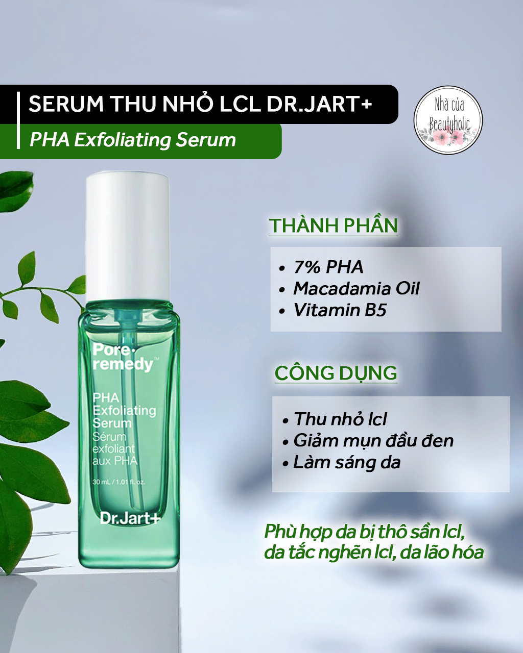 Serum se lỗ chân lông dr.jart+ pha exfoliating serum