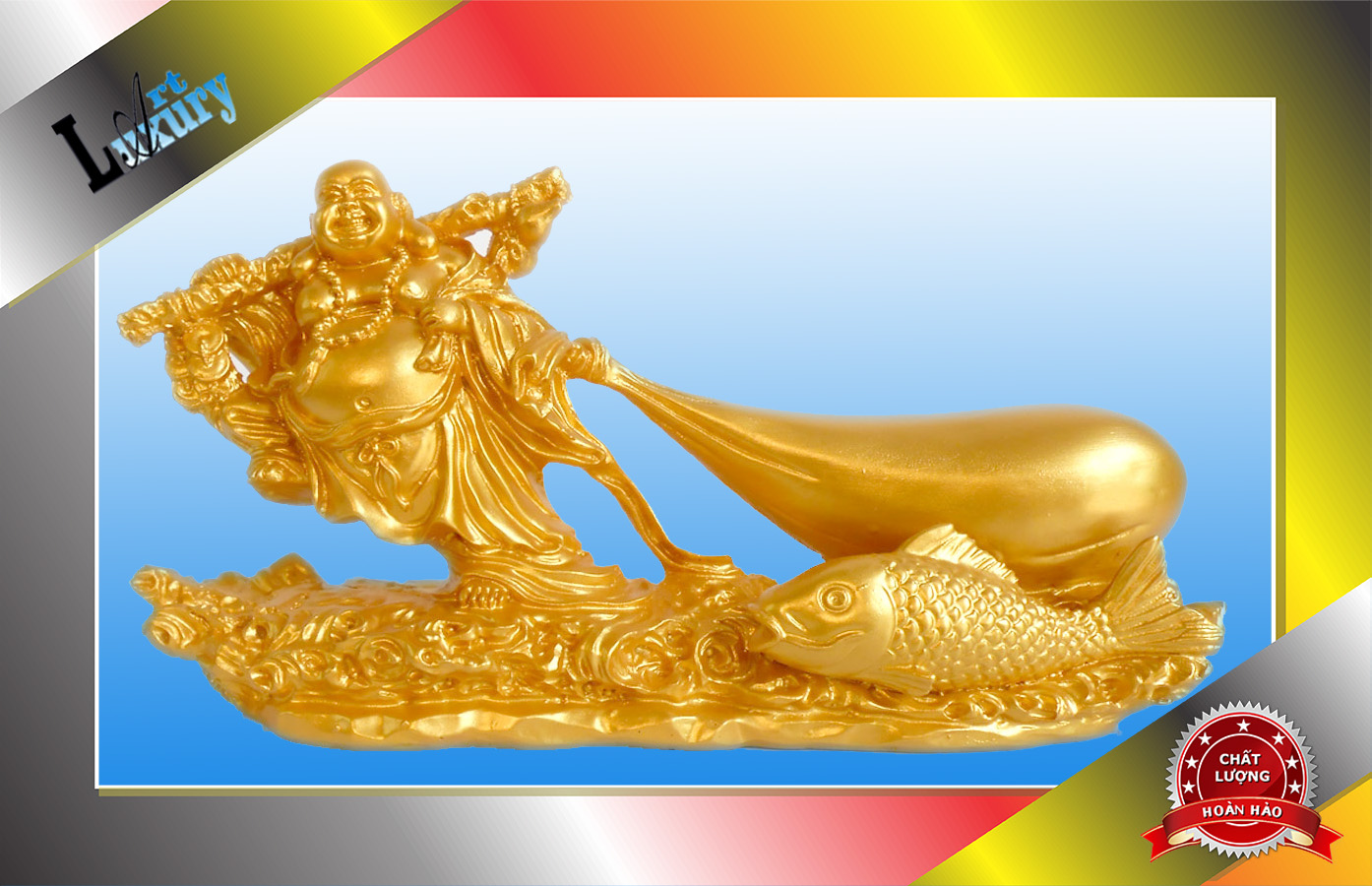 Di Lặc Kéo Bao Tiền - Phong Thủy Tài Lộc - Luxury Art