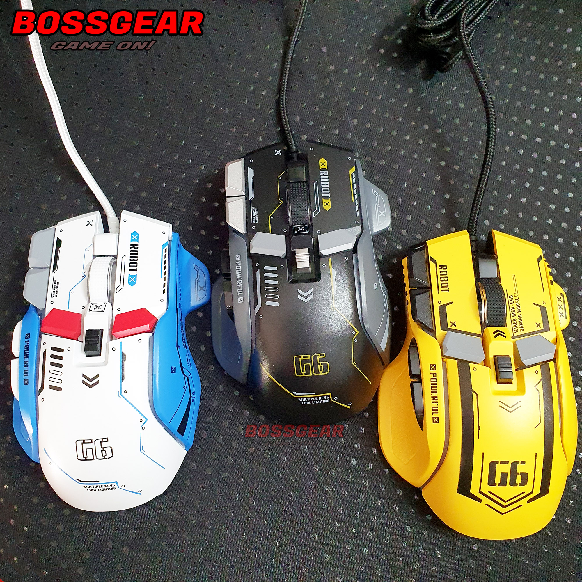 Chuột gaming robot g6 , led rgb, 12000 dpi, có phần mềm macro