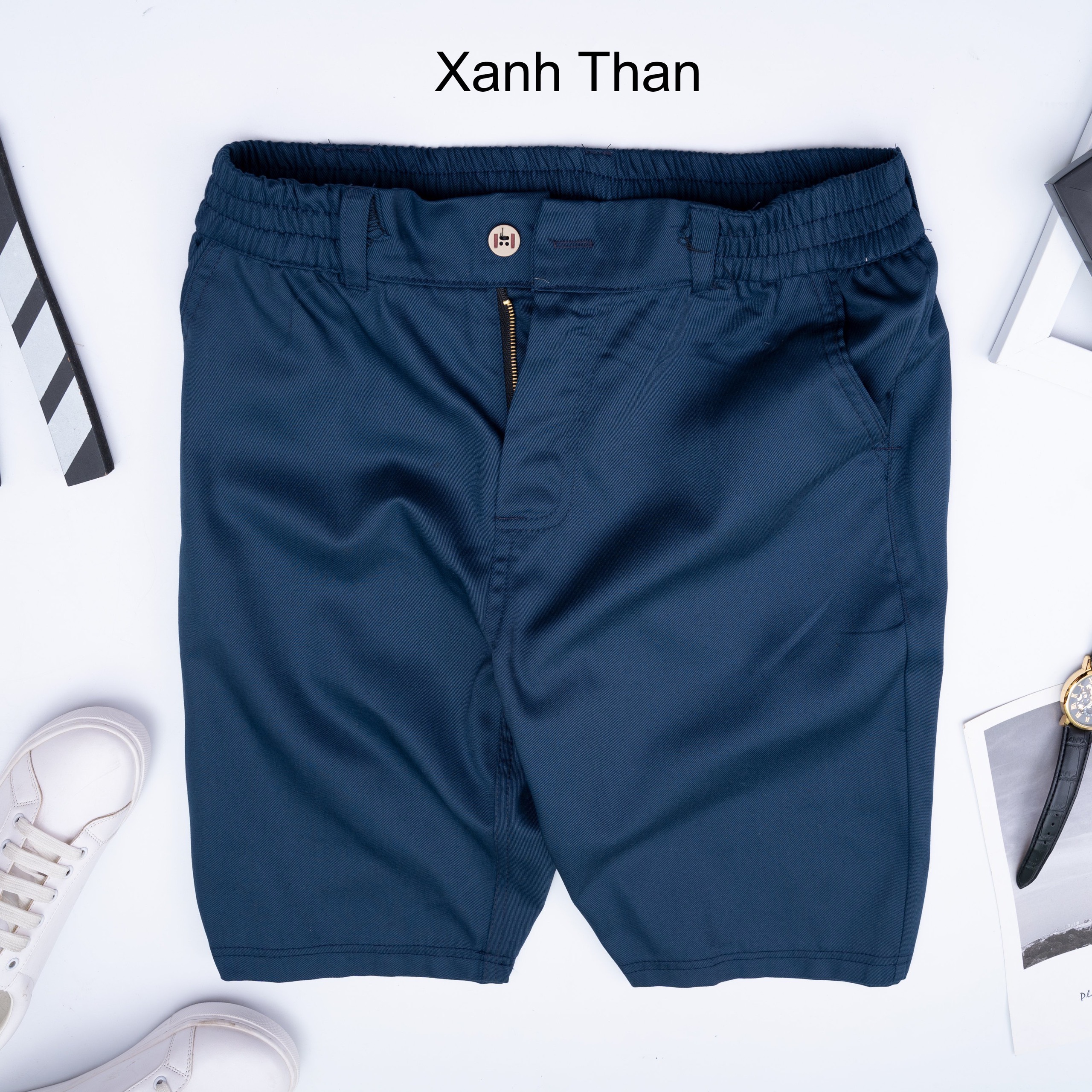 Quần short kaki cạp chun, quan đùi nam kaki vải mềm mịn thời trang nam