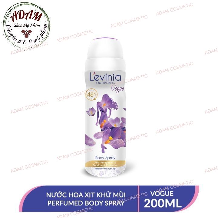 Xịt khử mùi toàn thân Levinia 200ml - Màu Tím Vogue (L'evinia)
