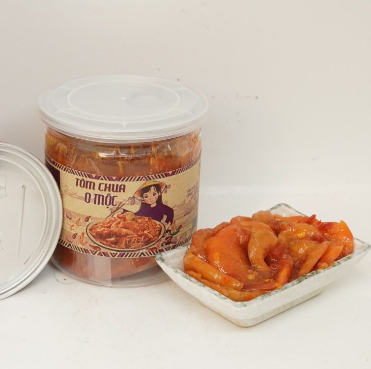 Tôm chua Huế (bỏ đầu, tôm lớn) đặc biệt siêu ngon hủ 400gr O MỘC