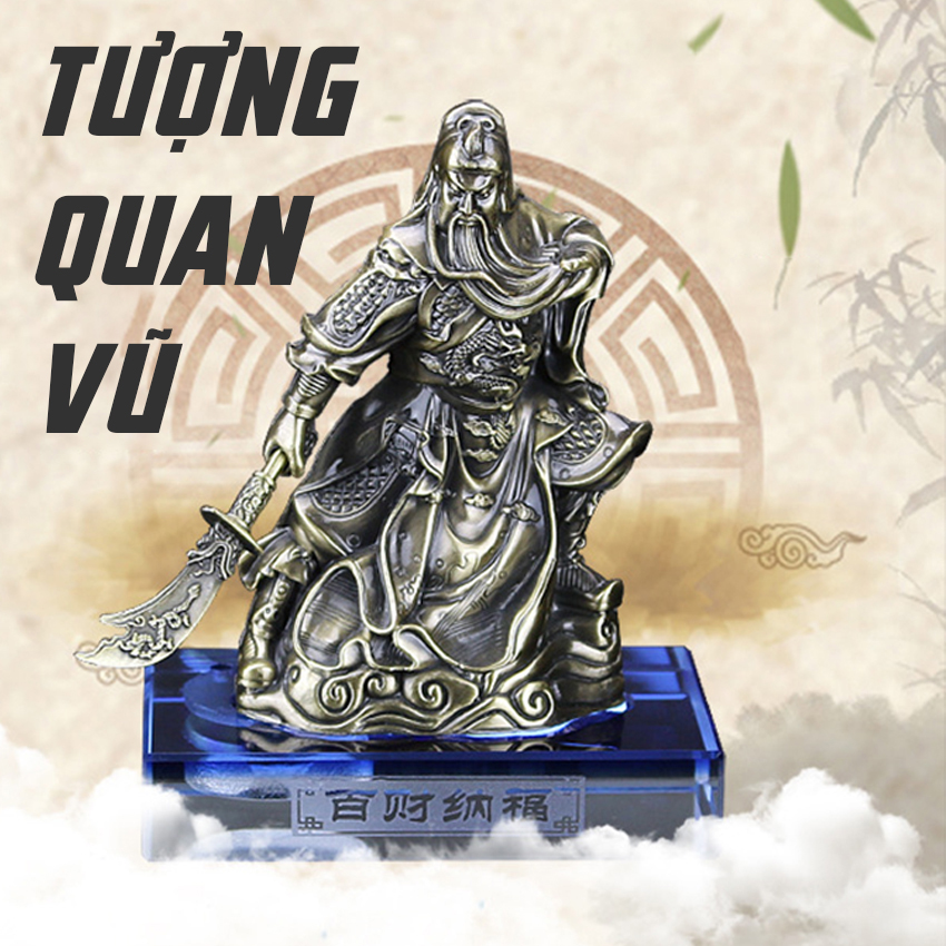 [HCM]Tượng Quan Công Đúc Đồng Trang Trí Taplo Xe Hơi Ô Tô - Tặng Kèm Nước Hoa