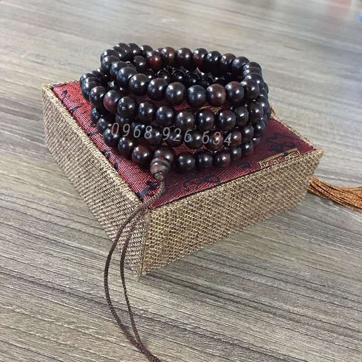 Vòng phòng thủy - vòng tay gỗ trắc 108 hạt 8ly
