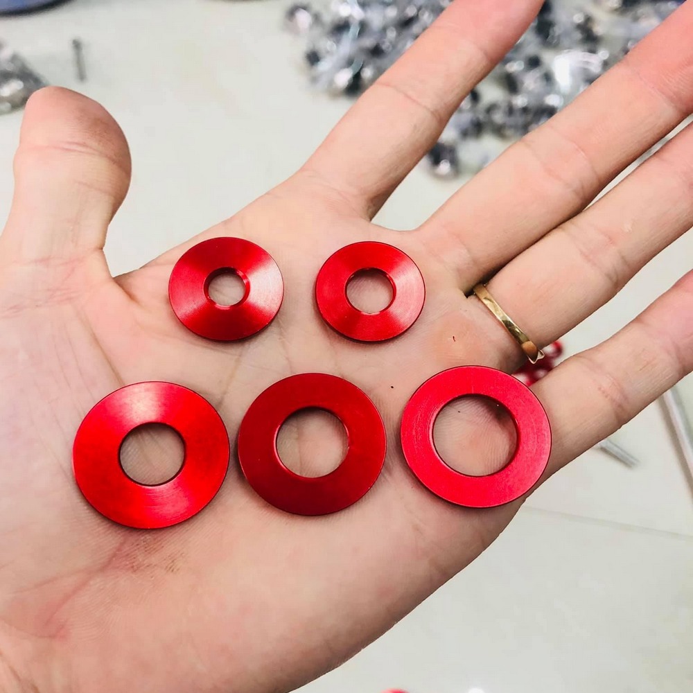 (1 CON) LÔNG ĐỀN NHÔM CNC SỬ DỤNG LẮP CHÂN PHUỘC, CỐT BÁNH TRƯỚC SAU, TREO PÔ (6-8-10-12-14 LY )