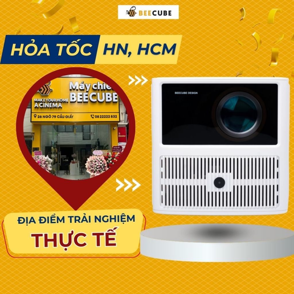 Máy Chiếu Mini BeeCube Xtreme ĐỘC QUYỀN CHÍNH HÃNG Hệ Điều Hành Android + Kết nối điện thoại + Full HD 1080 - BH 12 tháng