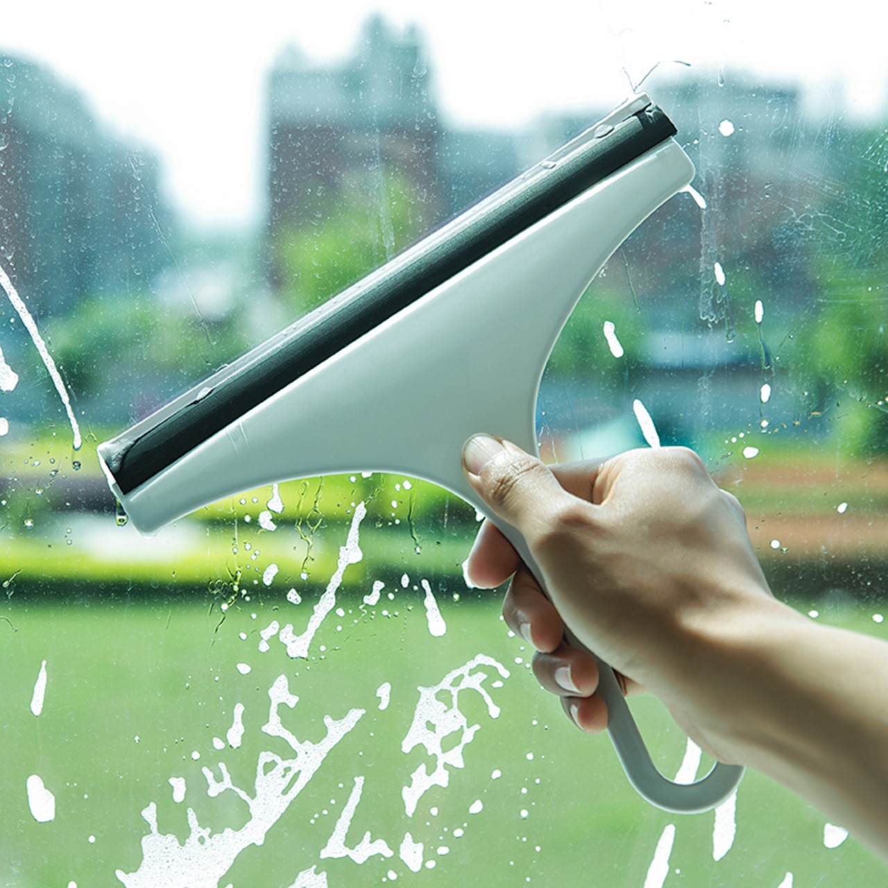 Thanh gạt lau cửa kính hai mặt chống trượt tiện lợi, cây lau cửa kính bằng nhựa cầm tay dễ dàng sử dụng