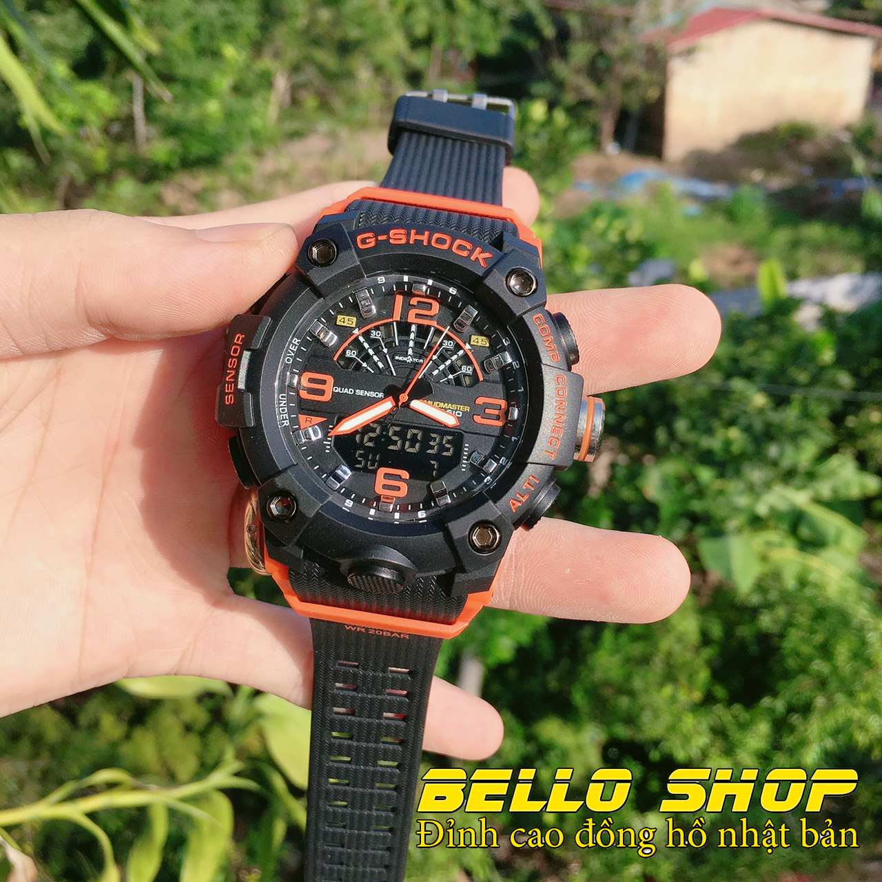 Đồng hồ nam G-Shock GG-B100 ĐEN CAM thể thao nam nữ, Chống nước 200M,Tặng kèm pin dự phòng, Bảo hành 12 tháng  - BELLO STORE