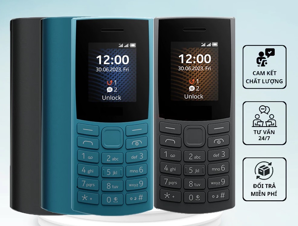 Điện Thoại Nghe Gọi Nokia 105 ( 2024 ) - 4G (2 Sim ) - Hàng Mới Chính Hãng Fullbox Loa To Sóng Khỏe Pin Bền
