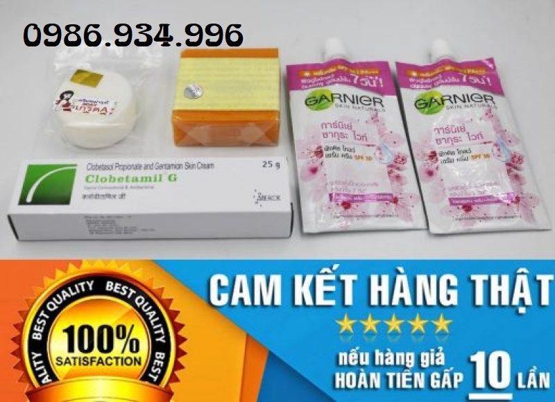 Bộ sản phẩm làm sạch nám tàn nhang clobetamil g thái lan