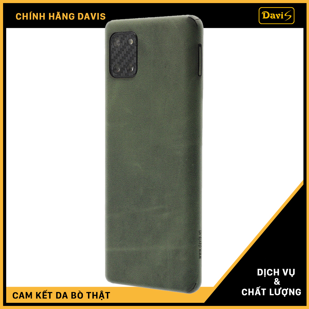 Dán da full viền Galaxy Note 10 Lite , làm từ da bò thật cao cấp - Chính hãng Davis
