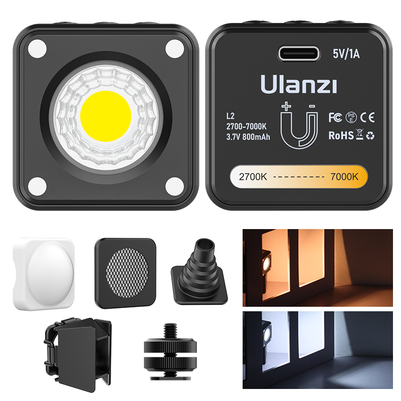 Ulanzi L2 bi-màu Mini COB video ánh sáng 2700k-7000k từ ấm lạnh dẫn ánh sáng đèn cho DSLR máy ảnh điện thoại thông minh GoPro