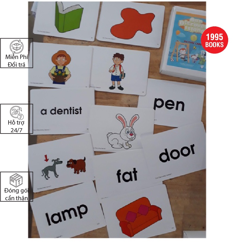 Thẻ học tiếng anh our discovery island 1,2,3,4,5 + flash card cho bé + 1995 books