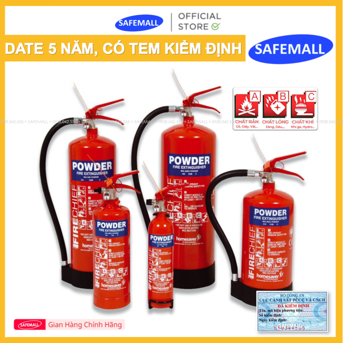 ABC powder fire extinguisher, BC 4kg CO2 fire extinguisher fire extinguisher with vinfire test stamp, new 5 years-safemall original