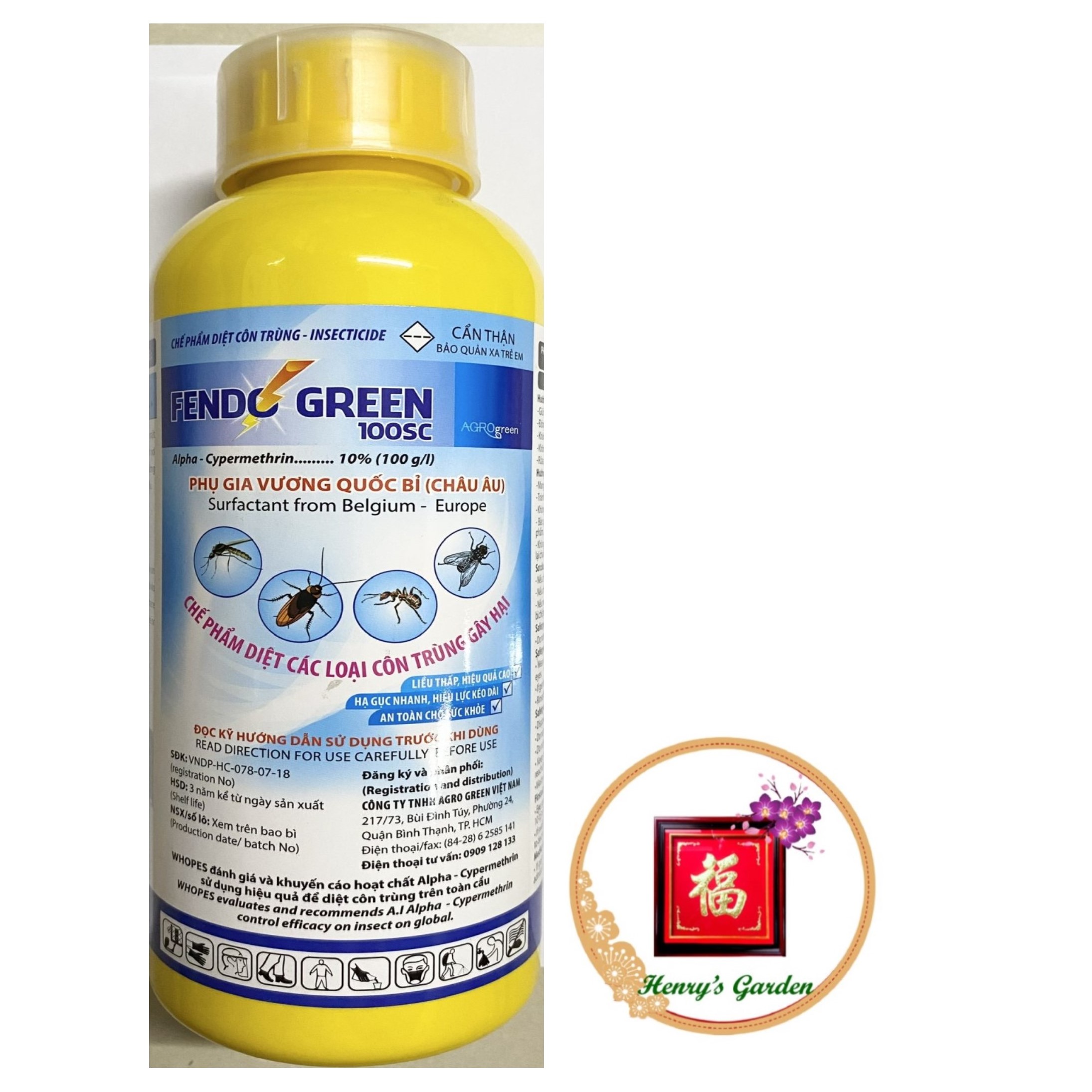 Thuốc diệt muỗi fendo green 100sc - chế phẩm diệt các loại côn trùng gây hại bỉ - châu âu - #051b# 1 lít