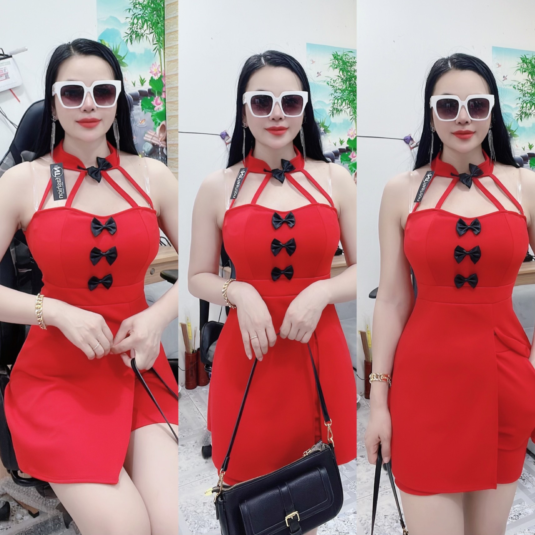 Sét áo phôm dài kèm quần đùi-phối nơ dễ thương.tak29