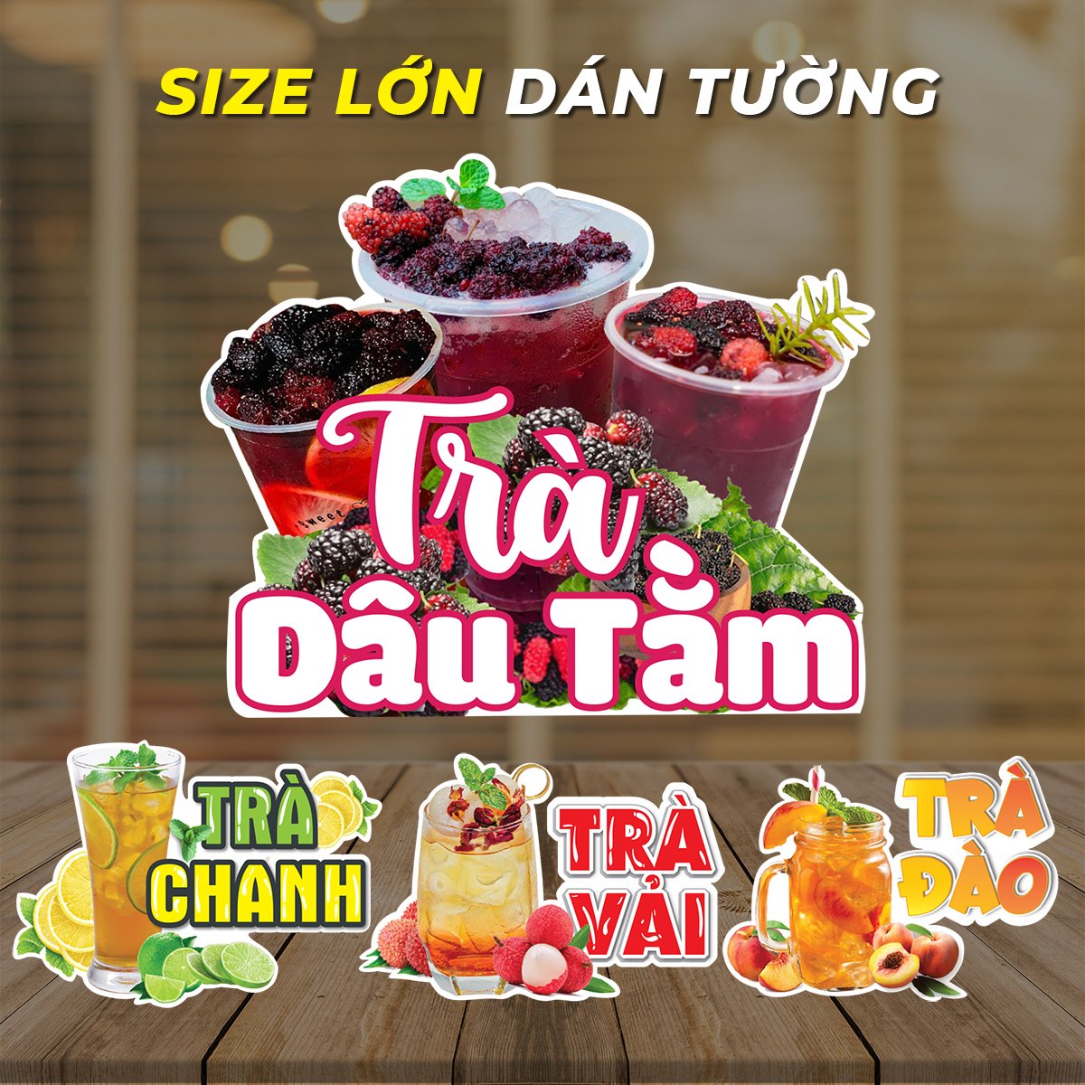 Poster dán tường decal size lớn decor trang trí quán trà sữa quán cafe cực xinh