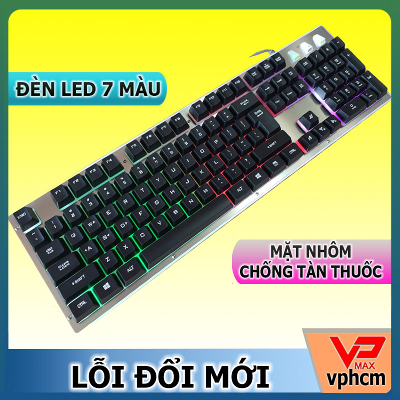 Bàn phím máy tính Game LED Giả cơ Warship vỏ nhôm hàng No Box