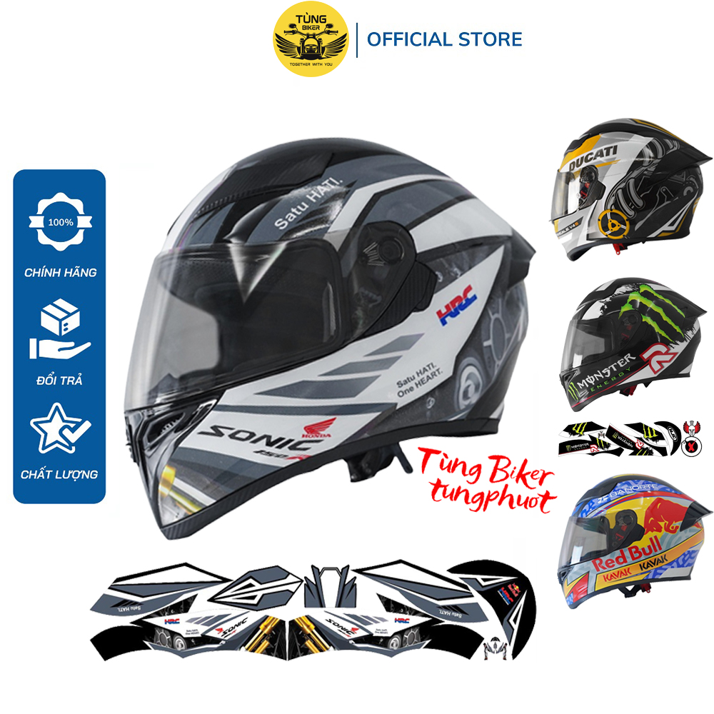 Tem dán mũ bảo hiểm fullface - decal dán trùm mũ bảo hiểm cực đẹp