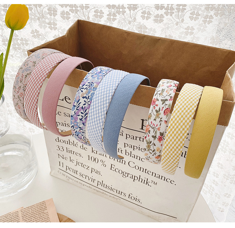 Bờm tóc, băng đô cài tóc họa tiết kẻ caro và hoa nhí Mee Store meestore.accessories
